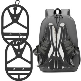 2 Pack Shoe Holster for Backpack with Clip Hanger, Shoe Holder for Sneakers, Cleats, for Travel, Outdoors, Sports (Large, Black)