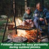 Rossesay Campfire Swing Grill Stand Adjustable Grill Campfire Cooking Stand