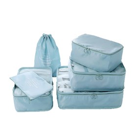 PROMUN Travel Packing Cubes, 6 Set Luggage Organizer with Laundry Bag, Luggage Compression Pouches, Waterproof and Rip Resistance(Blue)