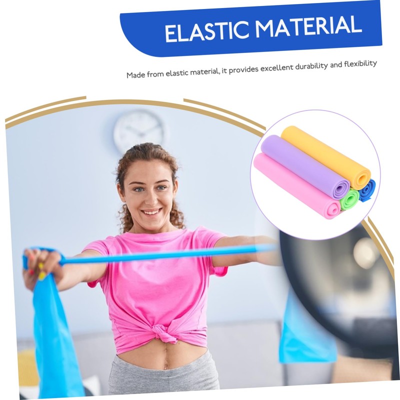 Sosoport 5 Pack Flat Yoga Resistance Bands Exercise Bands Handles