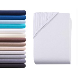 Hometex Premium Textiles Exclusive Fitted Sheet, Maximum Mattress Height: 25 cm, 100% Cotton, 160 g/m², OEKO-TEX Certified, Many Sizes and Colours Available