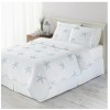 Home Classics White Embroidery Quilted Standard Sham Blue Starfish 100%
