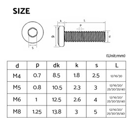 HAISHANG Pack of 20 Flat Head Screws M5 x 25 mm Stainless Steel A2 V2A, Hexagon Socket Full Thread Machine Screws with Allen Key