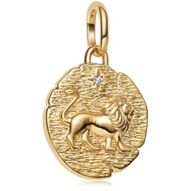 MSPOVOF Golden Lion Charms S925 Sterling Silver Charms Bead for Bracelets and Necklaces For Family Birthday Women Jewelry Present