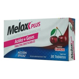 Melox Plus Tableta Masticable Cereza, 30 Tabletas