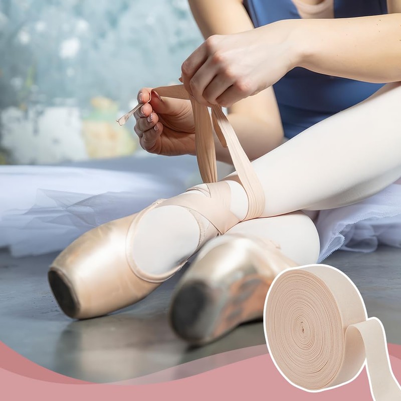 OLYCRAFT 20m Ballet Elastic Pointe Shoe 22mm Satin Stretch Ribbon