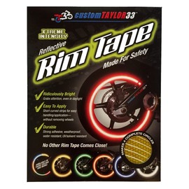 customTAYLOR33 Yellow/Gold High Intensity Grade Reflective Copyrighted Safety Rim Tapes - (Must Select Your Rim Size) (24" (TIRE Size, for Bicycles/eBikes))