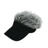 Light B-9 Men's B9 Fake Hair Visor, Gray x Black