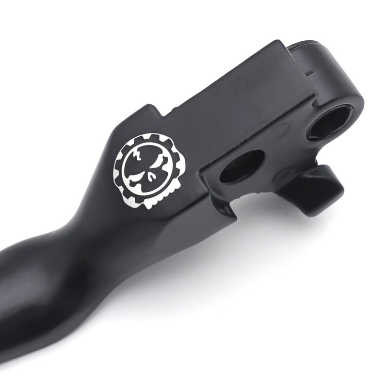 HTTMT- Black Skull Brake Clutch Hand Lever Compatible with H-D
