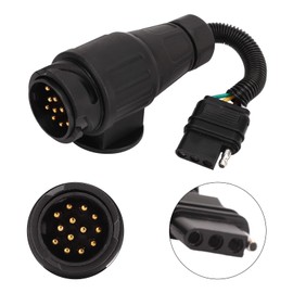 Anhängersteckeradapter, Anhängersteckerabdeckg EU 13 Wege Rd auf US 4 Wege Flat Trailer Connector Converter Conversion Plug Ersatz für Wohnmobile