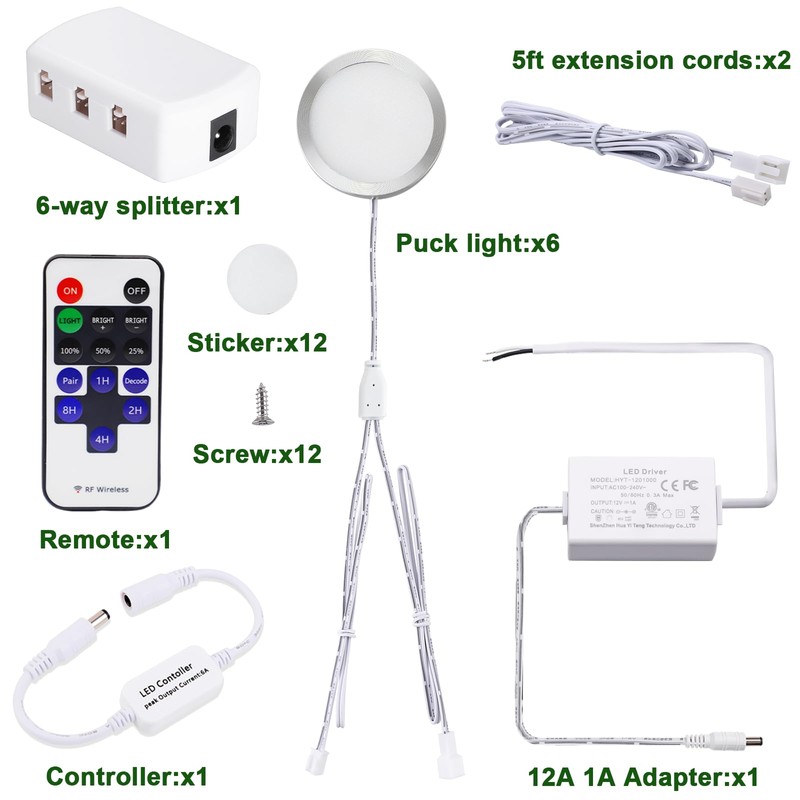 AIBOO Linkable Under Cabinet LED Lighting Hard Wire 12V Slim