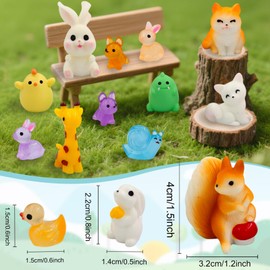 Longbitzen 150Pcs Mini Resin Animals, Miniature Resin Animals Figures for Fairy Garden Accessories Decor, Micro Landscape Aquarium Party Decor, DIY Dollhouse Hide Craft Ornaments