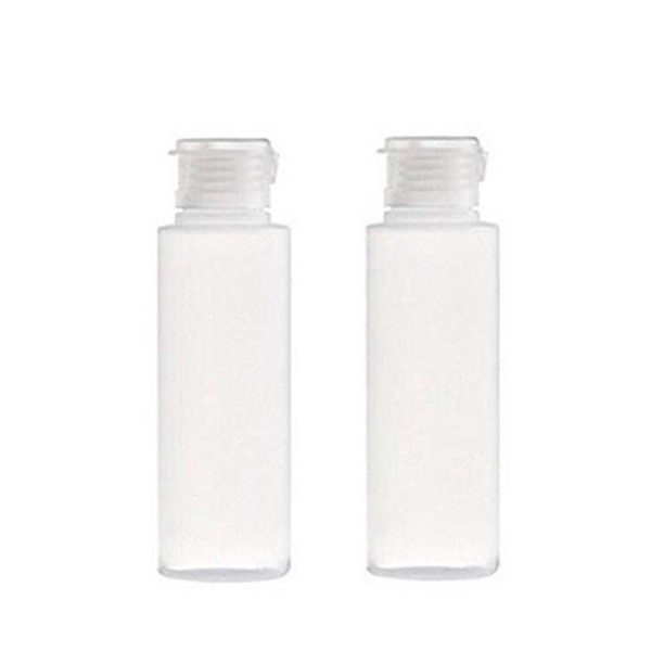 ericotry 2 Pieces Clear Empty Plastic Soft Tube Squeeze Bottle Cosmetic Toiletries Storage Container with Flip Lid for Toner Lotion Shower Gel Shampoo (200ml), T, 200ml