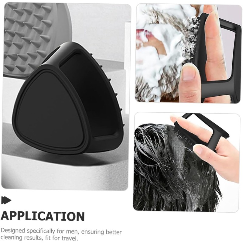 Cepillo Exfoliante Negra para Barba y Cuero Cabelludo de Silicona