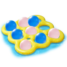 JOMBY Pool Toys, 2-in-1 Giant Inflatable Tic Tac Toe Float Game for Kids Adults Family, with 10 Balls for Adults Teens Kids 2-10 Players