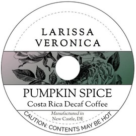 Pumpkin Spice Costa Rica Decaf Coffee (Single Serve K-Cup Pods) (Gourmet, Naturally Flavored, Whole Coffee Beans) (12 pods, ZIN: 577008) - 2 Pack
