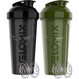 VELOMIX -2 Pack- 28 oz Protein Shaker Bottles for Protein Mixes - 2x Wire Whisk | Leak Proof Shaker Cups for Protein Shakes and Pre Workout | Protein 
