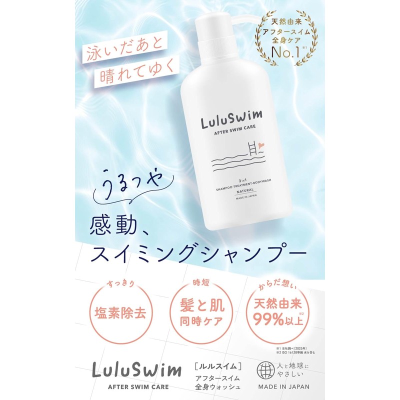 LuluSwim AFTER SWIM CARE Swimming Shampoo | Chlorine Care, All-in-One