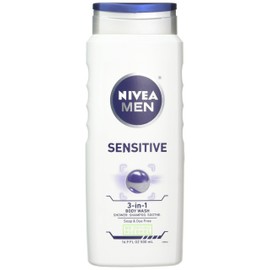 Nivea Men Sensitive 3 in 1 Body Wash - 16.9 Oz, (Pack of 8)