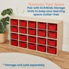 ECR4Kids Scoop Front Storage Bin, Multipurpose Organization, Red, 20-Piece