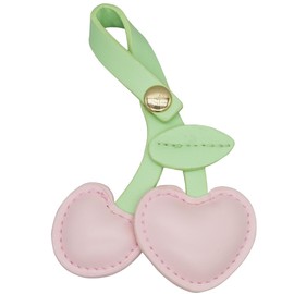 Moydolo PU Leather Cherry Key Chain Charm Fruit Key Chain Pendant for Women Girls Backpack Purse Bags, pink