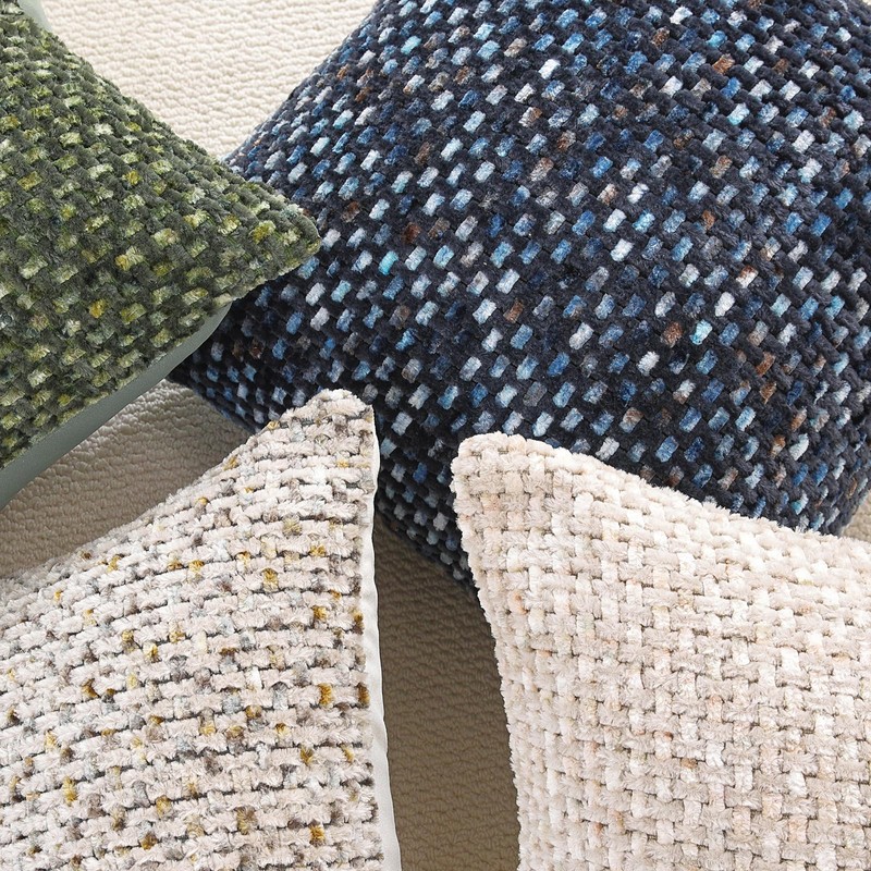 Pack of 2 Chenille Throw Pillow Covers 20x12 Inch, Soft