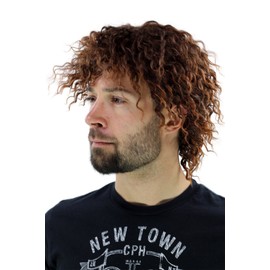 WIG ME UP - YZF-4127S-430T Men's Wig Gorgeous Retro Caribbean Afro Curls Brunette Football Player Wig
