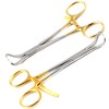 Precise Canada: 2 Bone Reduction Forceps 5.5" Gold Plated Instrument