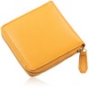 Mura Goat Leather Wallet, Women's, Bi-fold, Genuine Leather, Round Zipper,