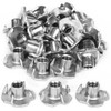 T Nuts 1/4"-20 30Pcs 304 Stainless Steel Four-jaw Tee Nuts