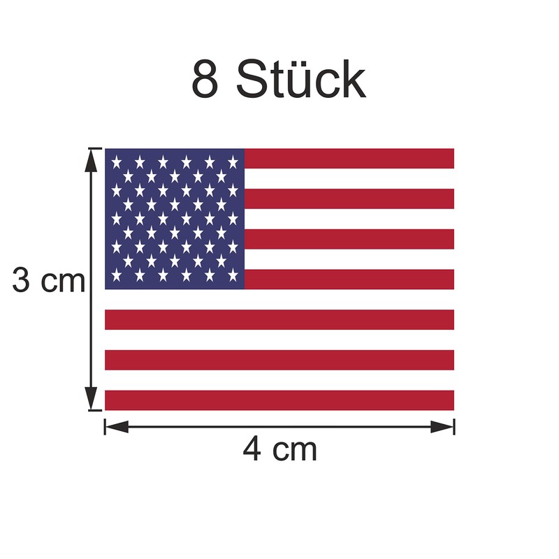 Generisch Pack of 8 Stickers America Flags Set | Sticker