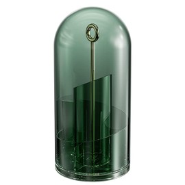 Cosmetic Make Up Organiser, 360° Rotatable, Makeup Brush Storage for Desktop with Ceiling (Green-Gold)