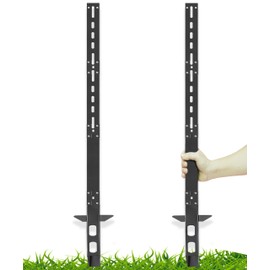 2Pcs 72-Inch Heavy Duty Yard Sign Stakes - 6ft Tall Metal Lawn Sign Posts, for Outdoor Events, Parking, Garage, Bar, Lawn Signs, Black