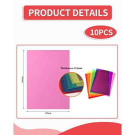 MYGLOAR Pack of 10 Colour Films for Headlights, Heat Resistant Lamp Film, 10 Colours, Colour Gel Filter, Transparent Colour Correction Window Film, Heat Resistant Lamp Headlight Photo Studio LED