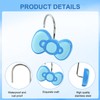 CTOHN 12-Piece Blue Bow Shower Curtain Hooks, Cute Stainless Steel