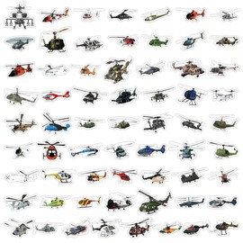 50 Pack Military Helicopter Stickers for Boys Teens Cool Helicopter Waterproof Vinyl Decals for Water Bottle Laptop Scrapbooking Luggage Phone Computer Guitar