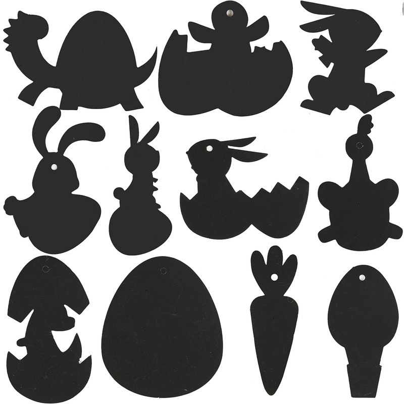 FINGOOO 48 pieces Easter Scratch Art for Kids Egg Scratch