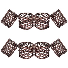 ITOS365 Handmade Round Mesh Napkin Rings Holder for Dinning Table Parties Everyday, Set of 8