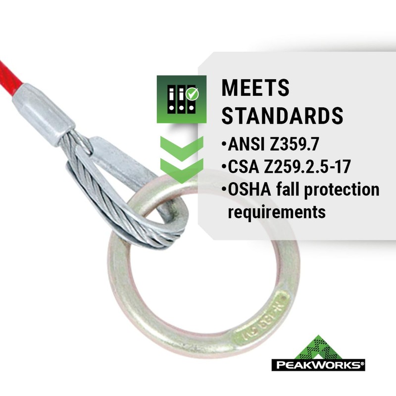 Peakworks Cable Anchor Sling - Reusable Cable Sling Anchor Point