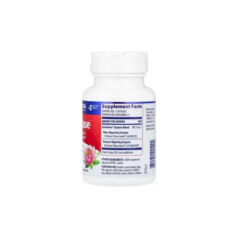 Enzymedica Candidase 42 Cápsulas Veganas Sin Gluten Sabor Sin Sabor