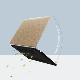 HLAAJJX Case Compatible with 2020 2019 2018 MacBook Air 13 Inch M1 A1932 A2179 A2337 Touch ID, Plastic Hard Case for MacBook Air 13 M1 Retina Display, Leather Glitter Gold