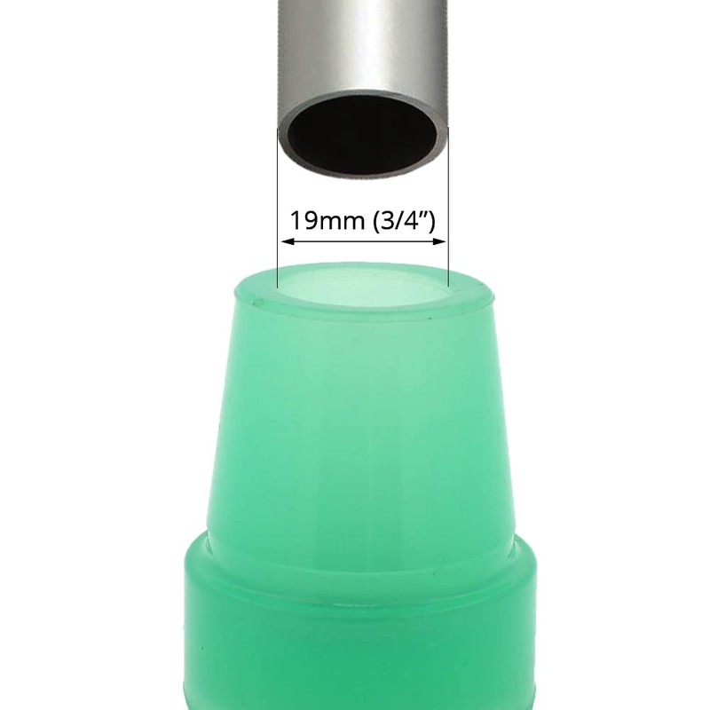 2Pcs: 19mm 3/4" Glow Green in the Dark Rubber Ferrules