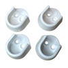 Pack of 4 White Rail End Supports for Oval Wardrobe