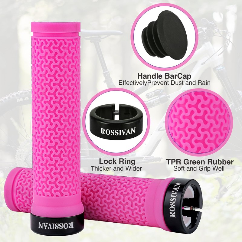 Rossivan Professional Bike Handlebar Grips, Mountain Bike Grips with Soft