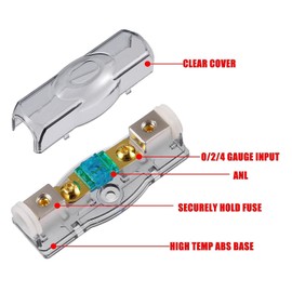 Graue 30 Amp ANL Kfz-Sicherungshalter Basis 30A Sicherungsblock 4 Gauge für Boot Auto Audio Video