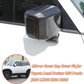 Car Door Rear View Mirror Cover Cap Compatible with Toyota Land Cruiser 250 Prado J250 LC250 2024 2025,ABS Car Outside Side Rearview Mirror Cover Trim Accessories (Carbon Fiber Pattern)