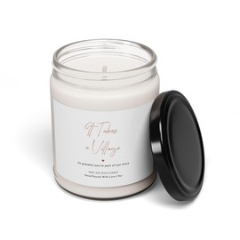 WITH MEMORIES-Heartfelt It Takes a Village Candle - So Grateful You're Part of Our Story - 9oz Soy Wax - Perfect Thank You Gift for Teachers, Friends, Family, New Parents