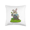 Rabbit Farmer Seedling Throw Pillow