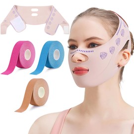 TOEECY Chin Strap Anti Gravitationsmaske Hochgradig Dehnbar Doppelkinn Straffer Atmungsaktiver Komfort mit Klettverschluss für Doppelkinn und Hautstraffung