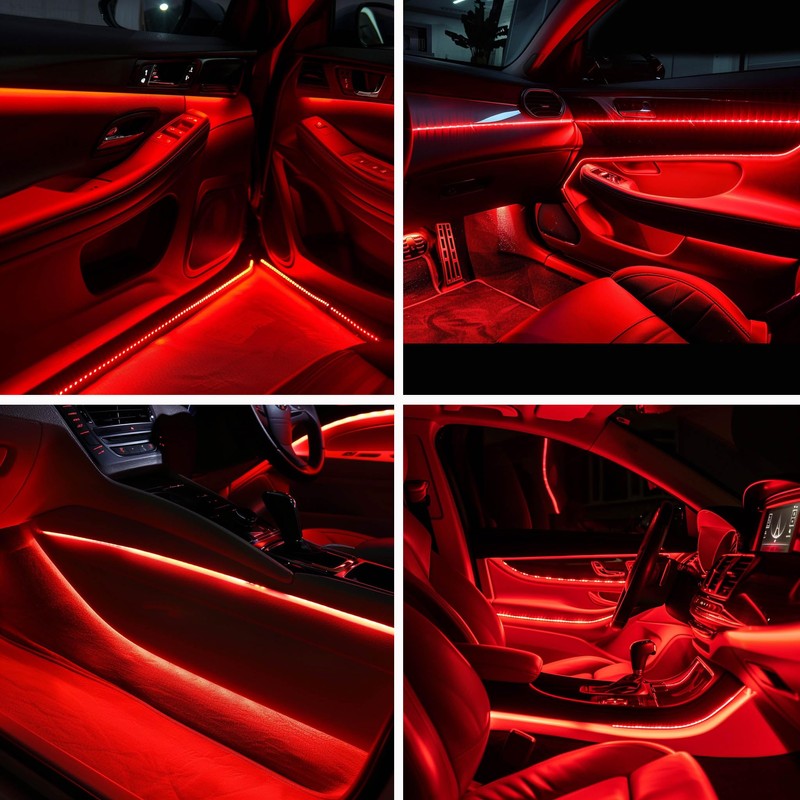 YUNBO 12V COB LED Strip Light Red 16.4ft Bright Dotless